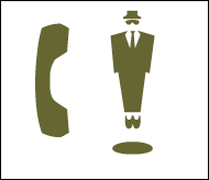 Icon of man and telephone.